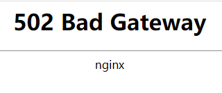 502 Bad Gateway